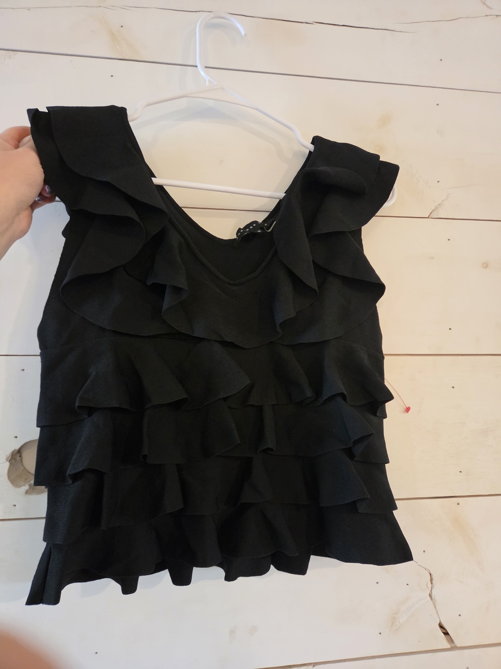 Endless Rose Black Ruffle Tank Top